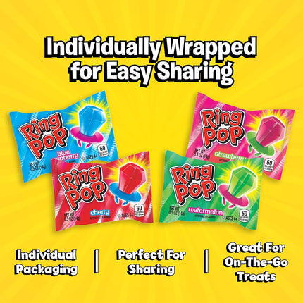 Ring Pop Assorted Fruit Flavored Hard Candy Lollipops 50 Count Variety Pack