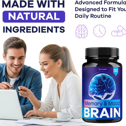 Memory Mood and Brain Supplement Capsules 120 Capsules (2 Pack)