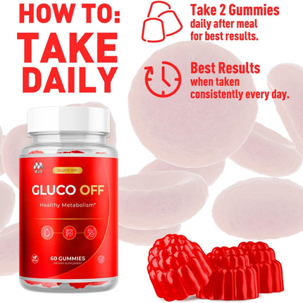 Gluco Off Health and Wellness Supplement Gummies 60 Count