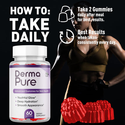 Derma Pure Supplement Gummies with Natural Ingredients 60 Gummies