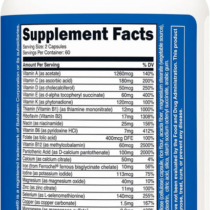 Nutricost Multivitamin with Probiotics 120 Vegetarian Capsules
