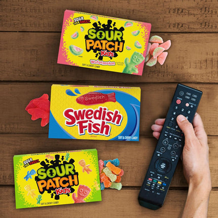 SOUR PATCH KIDS & SWEDISH FISH Soft & Chewy Candy Variety Pack 15 Boxes