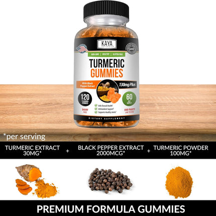 Kaya Naturals Turmeric Gummies (120 Count)