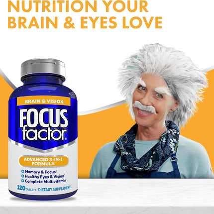 Focus Factor Adult Multivitamin with Lutein & Zeaxanthin 120 Count