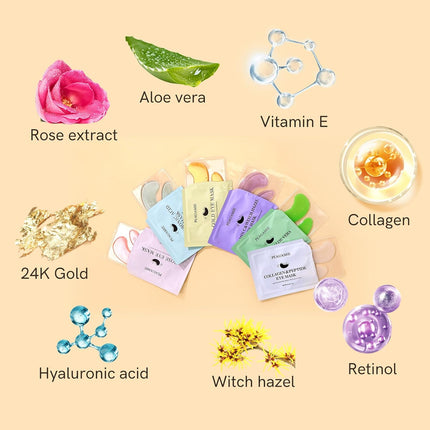 PEAUAMIE Under Eye Patches with Collagen & Hyaluronic Acid 24 Pairs
