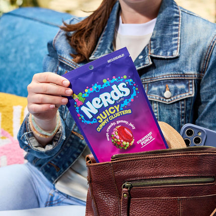 NERDS Juicy Gummy Clusters Strawberry Punch Candy 7.2 oz Bag