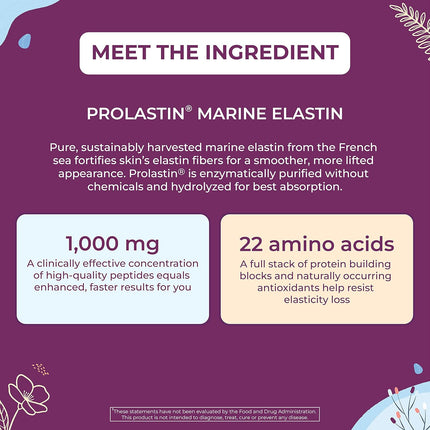 Body Kitchen Pro Elastin Peptides 1000 mg Marine-Derived Supplement 60 Capsules