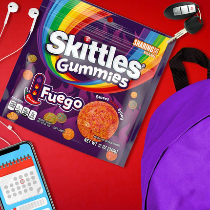 SKITTLES Gummies Fuego Sweet & Spicy Gummy Candy 12 oz Bag