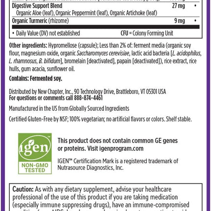 New Chapter All-Flora Probiotic with Prebiotics & Postbiotics Vegetarian Capsules 60 Count