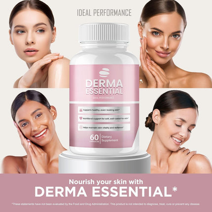 Derma Essential Supplement Capsules with Natural Ingredients 180 Capsules (3 Pack)