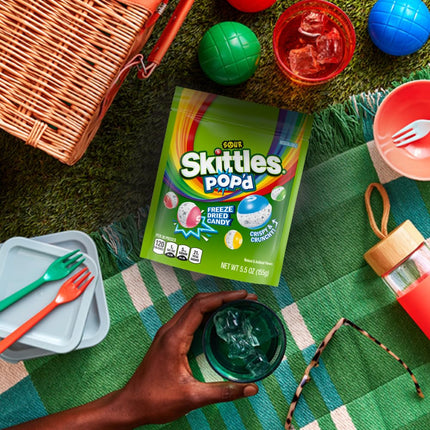SKITTLES POP'd Sour Freeze Dried Candy 5.5 oz 2 Pack