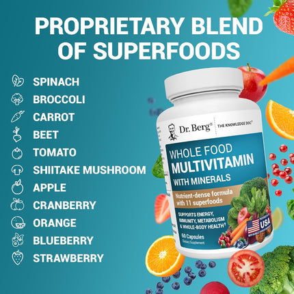 Dr. Berg Whole Food Multivitamin Capsules - 60 Count