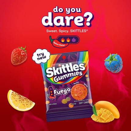 SKITTLES Gummies Fuego Sweet & Spicy Gummy Candy 5.8 oz 12 Pack