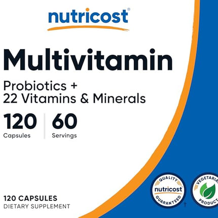 Nutricost Multivitamin with Probiotics 120 Vegetarian Capsules