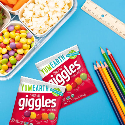 YumEarth Organic Giggles Fruit Flavored Chewy Candy 0.5 oz 15 Pack