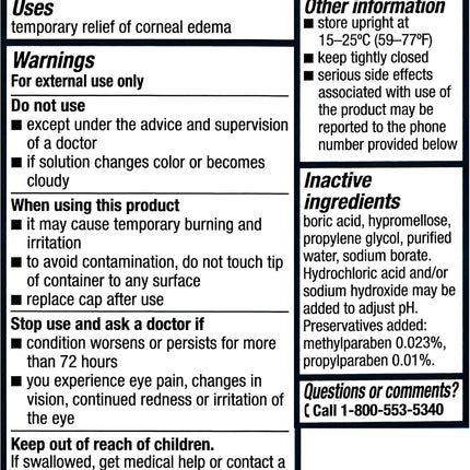 Muro 128 5% Sodium Chloride Hypertonic Ophthalmic Eye Drops 0.5 fl oz