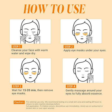 PEAUAMIE Under Eye Patches with Collagen & Hyaluronic Acid 24 Pairs