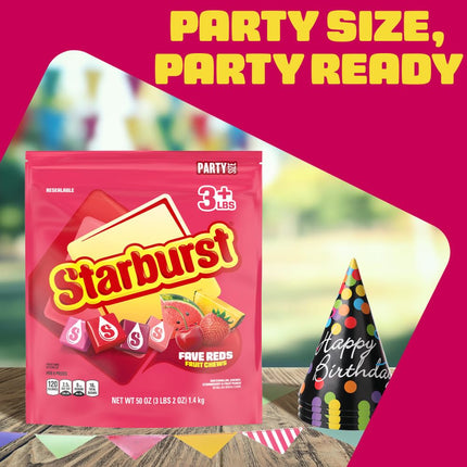 STARBURST FaveREDS Fruit Chews Candy 50 oz Party Size Bag