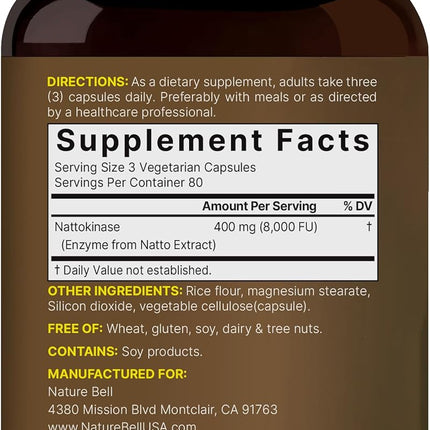 NatureBell Nattokinase- 240 Capsules