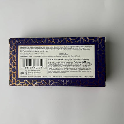 Lovetta Dubai Chocolate Bar Pistachio Knafeh – Luxury Milk Chocolate with Pistachio Cream & Kataifi Filling, 1 Pack