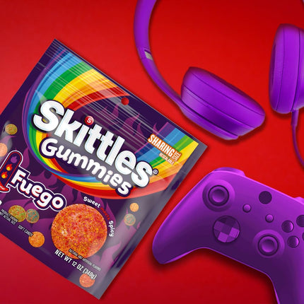 SKITTLES Gummies Fuego Sweet & Spicy Gummy Candy 12 oz Bag