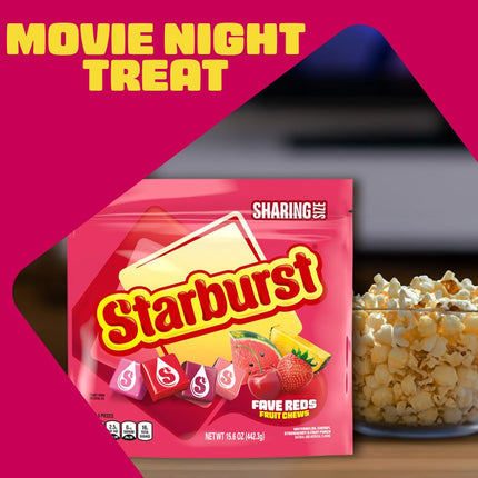 STARBURST FaveREDS Fruit Chews Candy 15.6 oz Sharing Size Bag