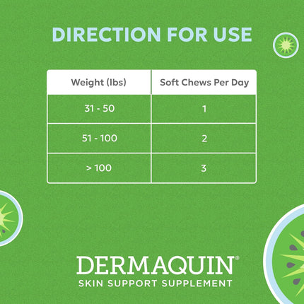 Nutramax Dermaquin Skin Support Soft Chews for Large Dogs 60 Count