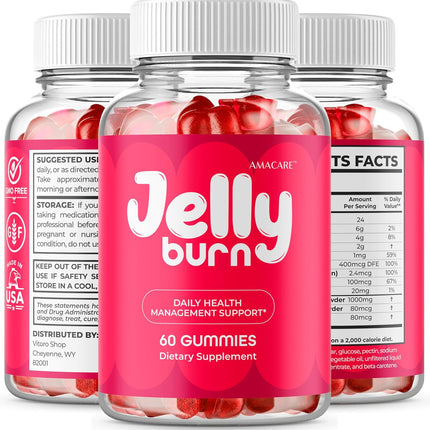 Jelly Burn Gummies 3-Pack – Vitamin Supplement Gummies, 180 Count