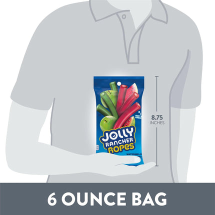 JOLLY RANCHER Watermelon & Green Apple Candy Ropes 6 oz Bag