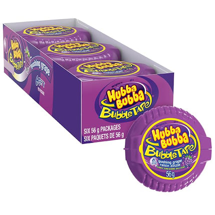 Hubba Bubba Bubble Tape Gushing Grape Bubble Gum 1.97 oz 12 Pack