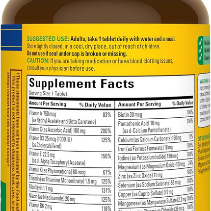Nature Made Multivitamin Tablets with Iron 130 Day Supply 130 Count