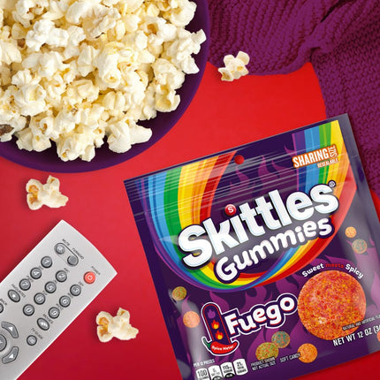 SKITTLES Gummies Fuego Sweet & Spicy Gummy Candy 12 oz Bag