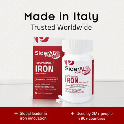 SiderAL Forte Sucrosomial Iron Supplement with Vitamin C 30 Count