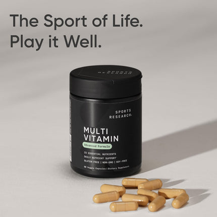 Sports Research Multivitamin 23 Vitamins Minerals CoQ10 Iodine 60 Capsules