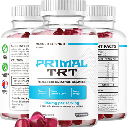 Primal TRT Men’s Supplement Gummies 2 Pack 120 Gummies