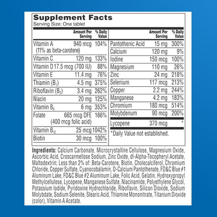 One A Day Men’s 50+ Multivitamin Vitamins A C D Calcium 200 Tablets