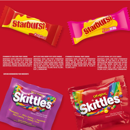 SKITTLES & STARBURST Fun Size Assorted Chewy Candy Variety 32.28 oz Bulk Bag