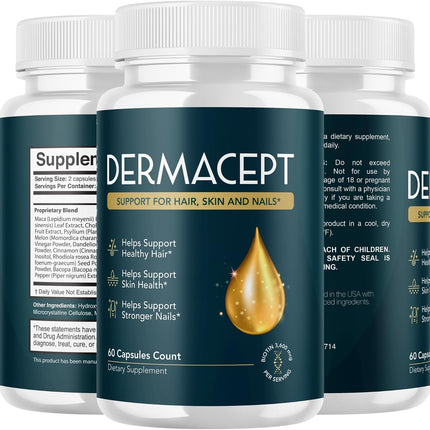 Valdivia Dermacept Supplement Capsules with Natural Vitamins 120 Capsules (2 Pack)