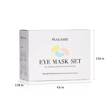 PEAUAMIE Gold & Rose Under Eye Patches with Hyaluronic Acid 30 Pairs