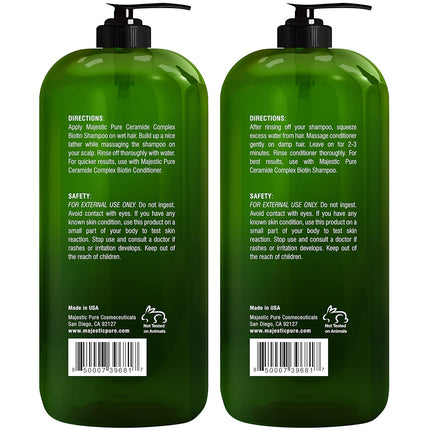 Majestic Pure Biotin Shampoo and Conditioner Set Sulfate Free 16 fl oz