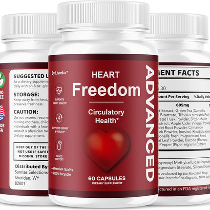 Heart Freedom Supplement Capsules with Natural Ingredients 120 Capsules (2 Pack)