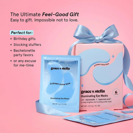 grace & stella Blue Gel Under Eye Patches 24 Pairs Vegan Eye Masks