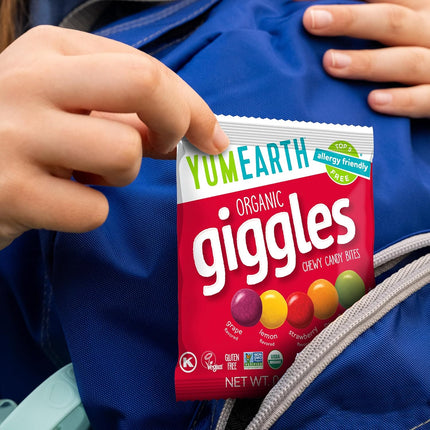 YumEarth Organic Giggles Fruit Flavored Chewy Candy 0.5 oz 15 Pack
