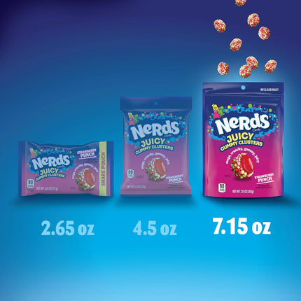 NERDS Juicy Gummy Clusters Strawberry Punch Candy 7.2 oz Bag