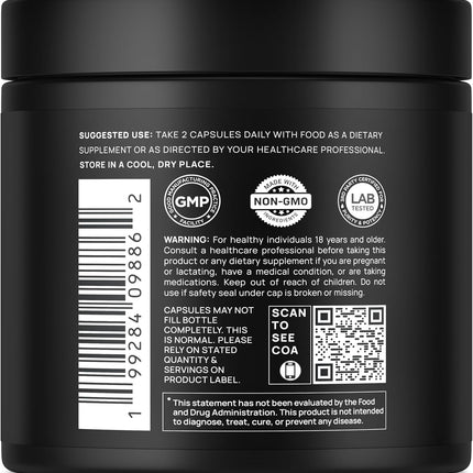 Black Shilajit Capsules with Ashwagandha Tongkat Ali Fulvic Acid 103800 mg 60% Fulvic Acid