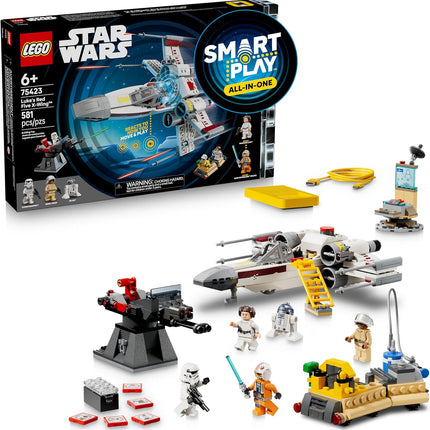 LEGO Star Wars SMART Play Luke’s Red Five X-Wing Set – Interactive SMART Brick Toy for Kids 6+, Gift Idea – 75423