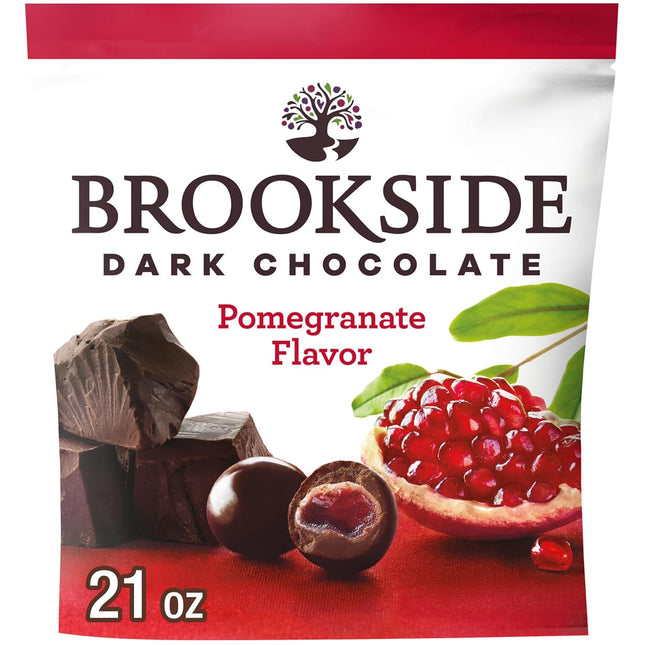 Brookside Dark Chocolate Pomegranate Flavored Snacking Chocolate – Fruit Filled Centers, 21 oz Bag