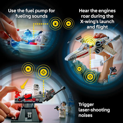 LEGO Star Wars SMART Play Luke’s Red Five X-Wing Set – Interactive SMART Brick Toy for Kids 6+, Gift Idea – 75423
