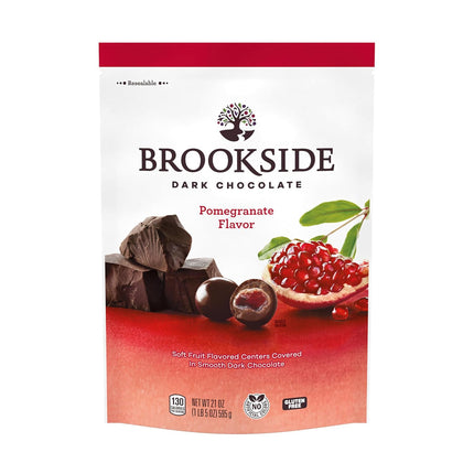 Brookside Dark Chocolate Pomegranate Flavored Snacking Chocolate – Fruit Filled Centers, 21 oz Bag
