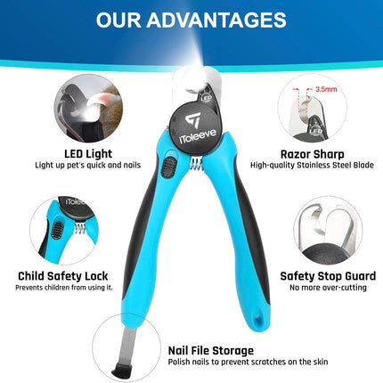 LED Dog & Cat Nail Clipper – Illuminated Pet Nail Trimmer with Quick Sensor